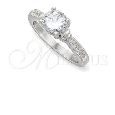 Sterling Silver Wedding Ring, with White Cubic Zirconia, Polished, Silver Finish, 01.398.0011.06 (Size 6) for wholesale, main product view
