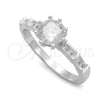 Sterling Silver Wedding Ring, with White Cubic Zirconia, Polished, Silver Finish, 01.398.0012.06 (Size 6)