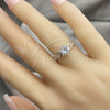 Sterling Silver Wedding Ring, with White Cubic Zirconia, Polished, Silver Finish, 01.398.0013.06 (Size 6)