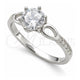 Sterling Silver Wedding Ring, with White Cubic Zirconia, Polished, Silver Finish, 01.398.0013.06 (Size 6)