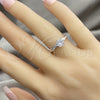 Sterling Silver Wedding Ring, with White Cubic Zirconia, Polished, Silver Finish, 01.398.0014.06 (Size 6)