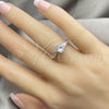 Sterling Silver Wedding Ring, with White Cubic Zirconia, Polished, Silver Finish, 01.398.0014.07 (Size 7)