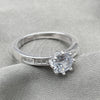 Sterling Silver Wedding Ring, with White Cubic Zirconia, Polished, Silver Finish, 01.398.0014.07 (Size 7)