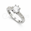 Sterling Silver Wedding Ring, with White Cubic Zirconia, Polished, Silver Finish, 01.398.0014.07 (Size 7)
