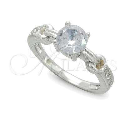 Sterling Silver Wedding Ring, with White Cubic Zirconia, Polished, Silver Finish, 01.398.0015.06 (Size 6) for wholesale, main product view