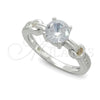 Sterling Silver Wedding Ring, with White Cubic Zirconia, Polished, Silver Finish, 01.398.0015.06 (Size 6)