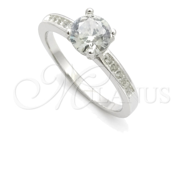 Sterling Silver Wedding Ring, with White Cubic Zirconia, Polished, Silver Finish, 01.398.0018.06 (Size 6)