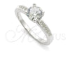 Sterling Silver Wedding Ring, with White Cubic Zirconia, Polished, Silver Finish, 01.398.0018.06 (Size 6)