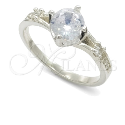 Sterling Silver Wedding Ring, with White Cubic Zirconia, Polished, Silver Finish, 01.398.0019.06 (Size 6) for wholesale, main product view