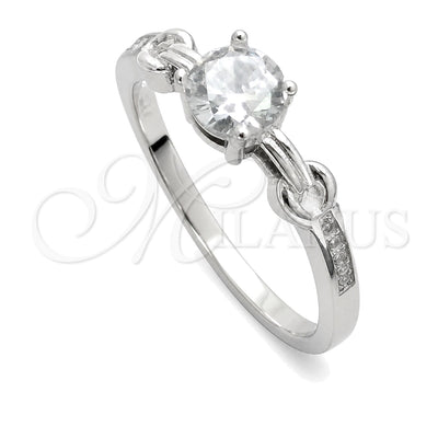 Sterling Silver Wedding Ring, with White Cubic Zirconia, Polished, Silver Finish, 01.398.0020.06 (Size 6) for wholesale, main product view