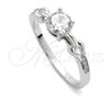 Sterling Silver Wedding Ring, with White Cubic Zirconia, Polished, Silver Finish, 01.398.0020.06 (Size 6)