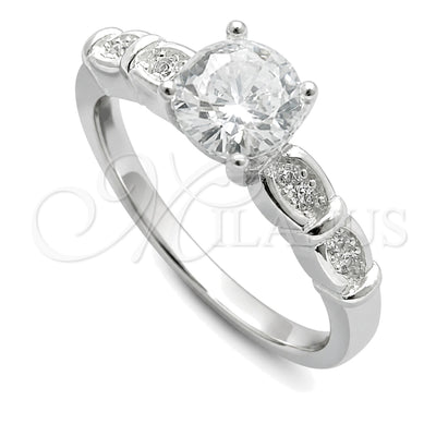 Sterling Silver Wedding Ring, with White Cubic Zirconia, Polished, Silver Finish, 01.398.0021.06 (Size 6) for wholesale, main product view