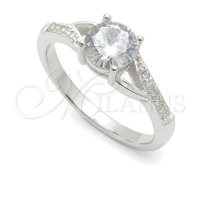 Sterling Silver Wedding Ring, with White Cubic Zirconia, Polished, Silver Finish, 01.398.0023.06 (Size 6) for wholesale, main product view