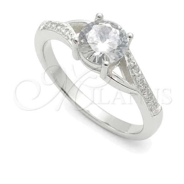 Sterling Silver Wedding Ring, with White Cubic Zirconia, Polished, Silver Finish, 01.398.0023.06 (Size 6)