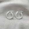 Sterling Silver Small Hoop, Hollow Design, Polished, Silver Finish, 02.389.0185.10