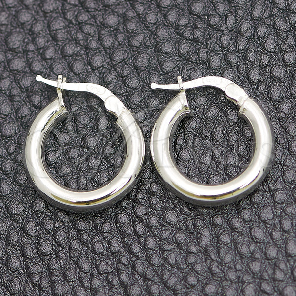 Sterling Silver Hoop Earrings — Small Hoop Hollow Design Polished 02. — main product view — SKU 147838 | Plata 925 aretes de aro — Small Hoop Hollow diseño pulido 02. — SKU 147838