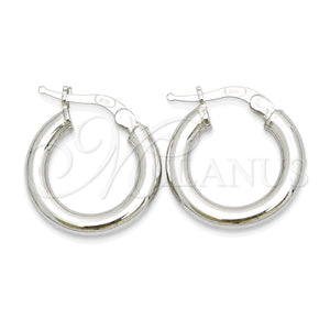 Sterling Silver Small Hoop, Hollow Design, Polished, Silver Finish, 02.389.0185.10