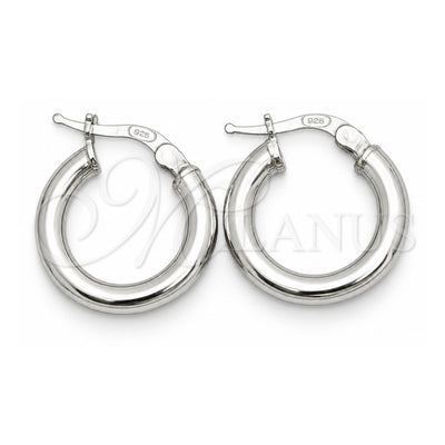 Sterling Silver Small Hoop, Hollow Design, Polished, Silver Finish, 02.389.0185.10