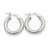 Sterling Silver Small Hoop, Hollow Design, Polished, Silver Finish, 02.389.0185.10