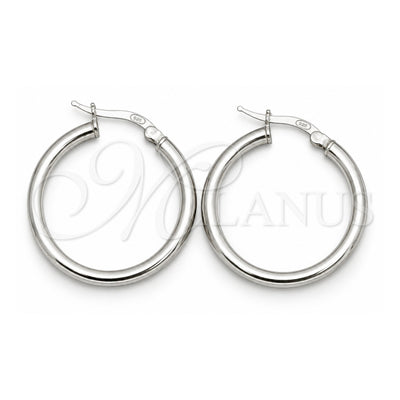 Sterling Silver Small Hoop, Hollow Design, Polished, Silver Finish, 02.389.0185.20