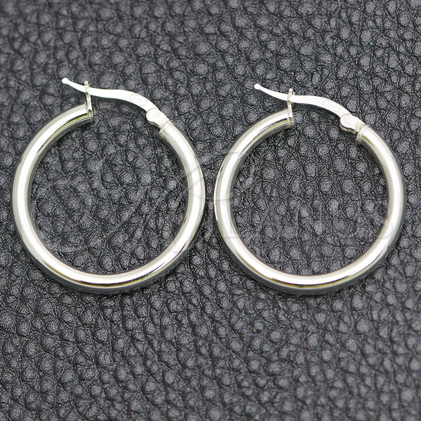 Sterling Silver Hoop Earrings — Small Hoop Hollow Design Polished 02. — main product view — SKU 147839 | Plata 925 aretes de aro — Small Hoop Hollow diseño pulido 02. — SKU 147839