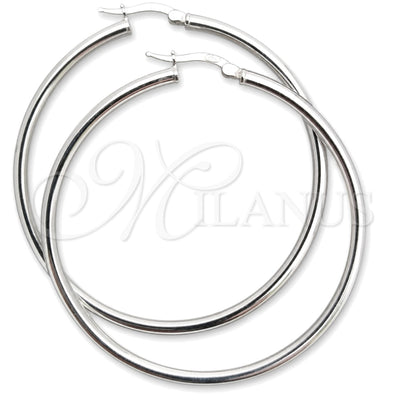 Sterling Silver Medium Hoop, Hollow Design, Polished, Silver Finish, 02.389.0185.50 for wholesale, main product view
