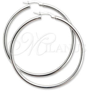 Sterling Silver Medium Hoop, Hollow Design, Polished, Silver Finish, 02.389.0185.50