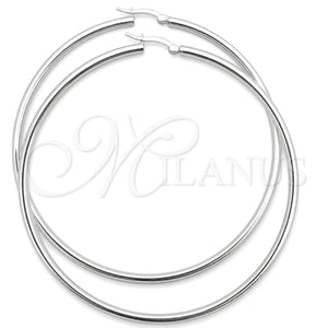 Sterling Silver Large Hoop, Hollow Design, Polished, Silver Finish, 02.389.0185.70