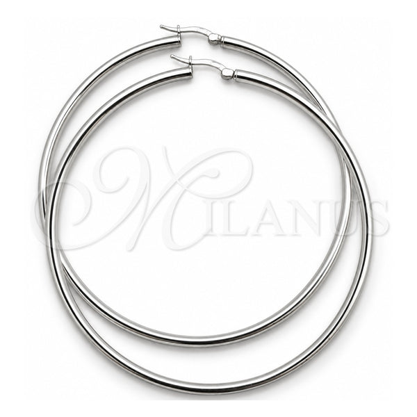 Sterling Silver Large Hoop, Hollow Design, Polished, Silver Finish, 02.389.0185.70