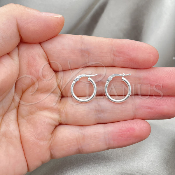 Sterling Silver Hoop Earrings — Small Hoop Hollow Design Polished 02. — alternate product view — SKU 147845 | Plata 925 aretes de aro — Small Hoop Hollow diseño pulido 02. — SKU 147845