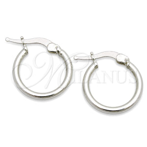 Sterling Silver Small Hoop, Hollow Design, Polished, Silver Finish, 02.389.0186.10