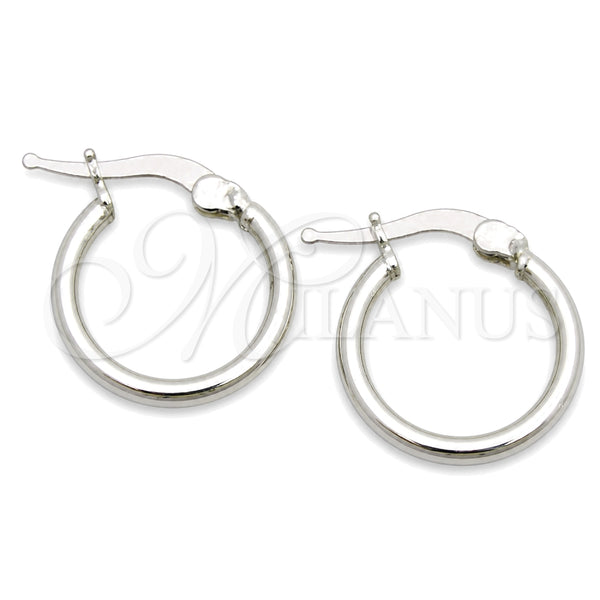 Sterling Silver Hoop Earrings — Small Hoop Hollow Design Polished 02. — main product view — SKU 147845 | Plata 925 aretes de aro — Small Hoop Hollow diseño pulido 02. — SKU 147845