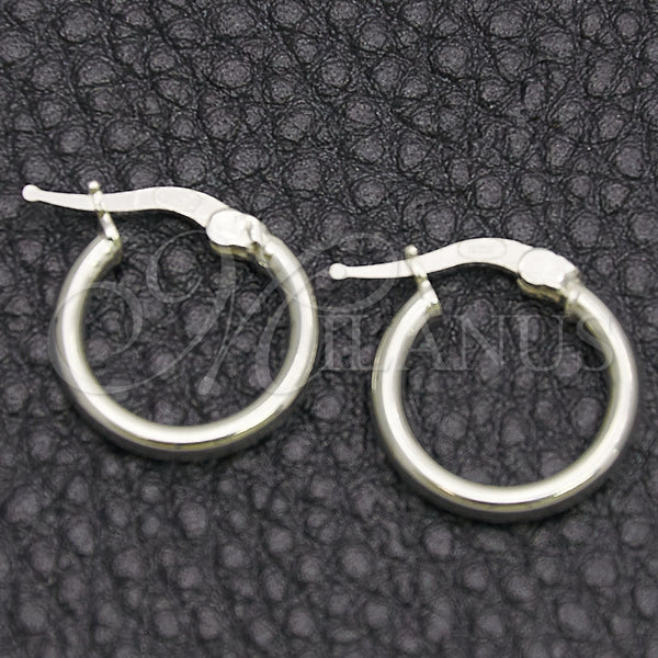 Sterling Silver Small Hoop, Hollow Design, Polished, Silver Finish, 02.389.0186.10