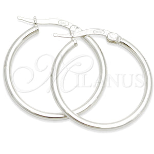 Sterling Silver Small Hoop, Hollow Design, Polished, Silver Finish, 02.389.0186.20