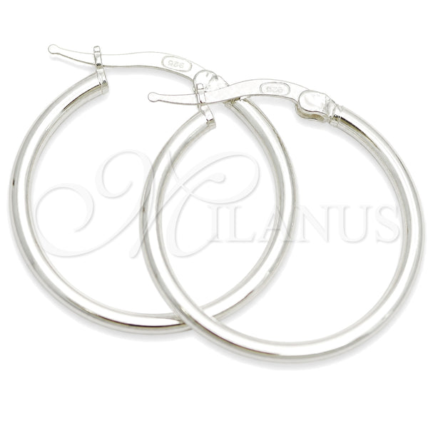 Sterling Silver Small Hoop, Hollow Design, Polished, Silver Finish, 02.389.0186.20