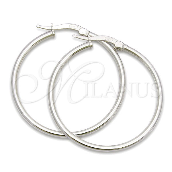 Sterling Silver Small Hoop, Hollow Design, Polished, Silver Finish, 02.389.0186.30