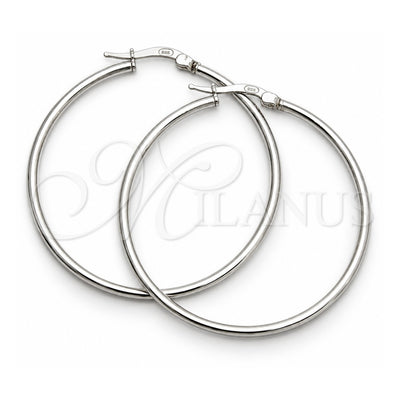 Sterling Silver Medium Hoop, Hollow Design, Polished, Silver Finish, 02.389.0186.40