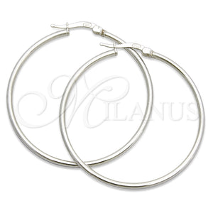 Sterling Silver Medium Hoop, Hollow Design, Polished, Silver Finish, 02.389.0186.40