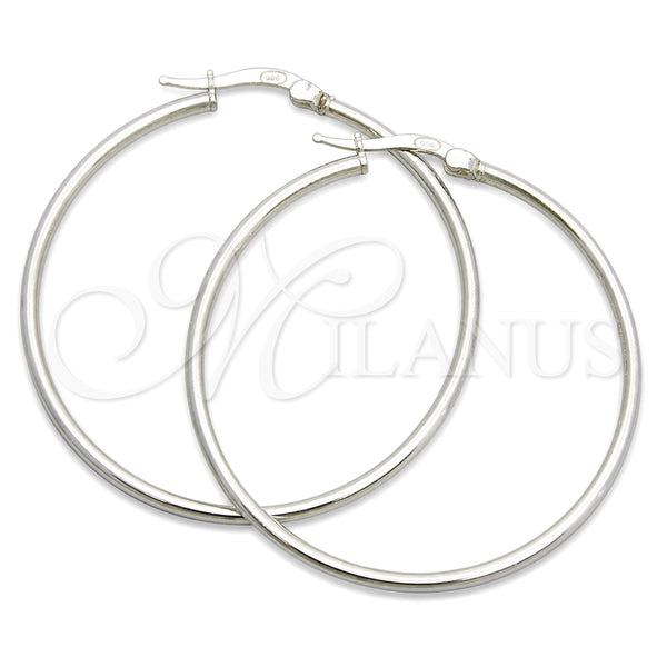 Sterling Silver Medium Hoop, Hollow Design, Polished, Silver Finish, 02.389.0186.40