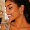 Sterling Silver Medium Hoop, Hollow Design, Polished, Silver Finish, 02.389.0186.50