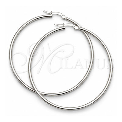Sterling Silver Medium Hoop, Hollow Design, Polished, Silver Finish, 02.389.0186.50