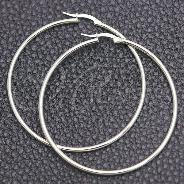 Sterling Silver Hoop Earrings — Medium Hoop Hollow Design Polished 02. — main product view — SKU 147849 | Plata 925 aretes de aro — Medium Hoop Hollow diseño pulido 02. — SKU 147849