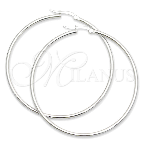 Sterling Silver Medium Hoop, Hollow Design, Polished, Silver Finish, 02.389.0186.50