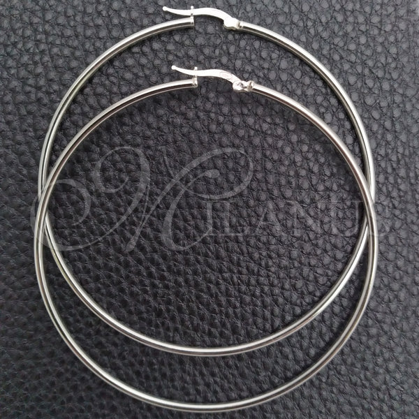 Sterling Silver Hoop Earrings — Large Hoop Hollow Design Polished 02. — main product view — SKU 147851 | Plata 925 aretes de aro — Large Hoop Hollow diseño pulido 02. — SKU 147851