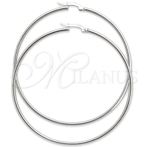 Sterling Silver Large Hoop, Hollow Design, Polished, Silver Finish, 02.389.0186.70