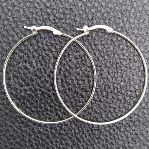 Sterling Silver Medium Hoop, Hollow Design, Polished, Silver Finish, 02.389.0187.40