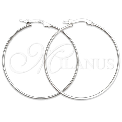 Sterling Silver Medium Hoop, Hollow Design, Polished, Silver Finish, 02.389.0187.40 for wholesale, main product view