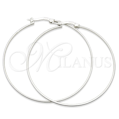 Sterling Silver Medium Hoop, Hollow Design, Polished, Silver Finish, 02.389.0187.50 for wholesale, main product view