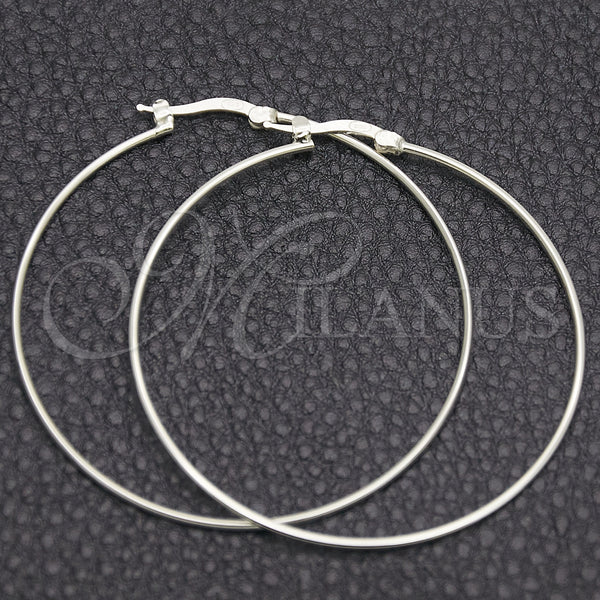 Sterling Silver Hoop Earrings — Medium Hoop Hollow Design Polished 02. — main product view — SKU 147856 | Plata 925 aretes de aro — Medium Hoop Hollow diseño pulido 02. — SKU 147856