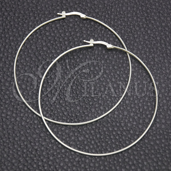 Sterling Silver Hoop Earrings — Large Hoop Hollow Design Polished 02. — main product view — SKU 147857 | Plata 925 aretes de aro — Large Hoop Hollow diseño pulido 02. — SKU 147857